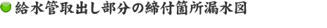 給水管取出し部分の締付箇所漏水図